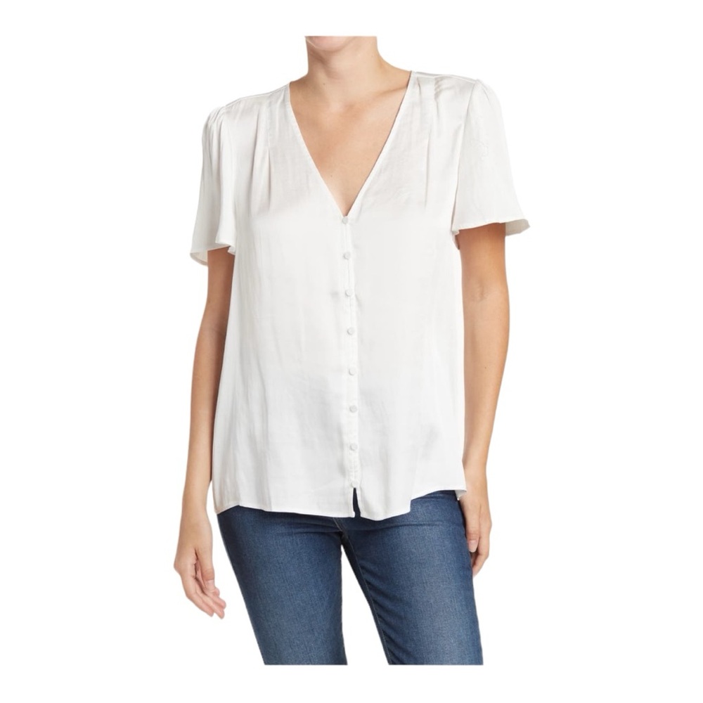 Paige Kelly Flutter Sleeve Satin Blouse